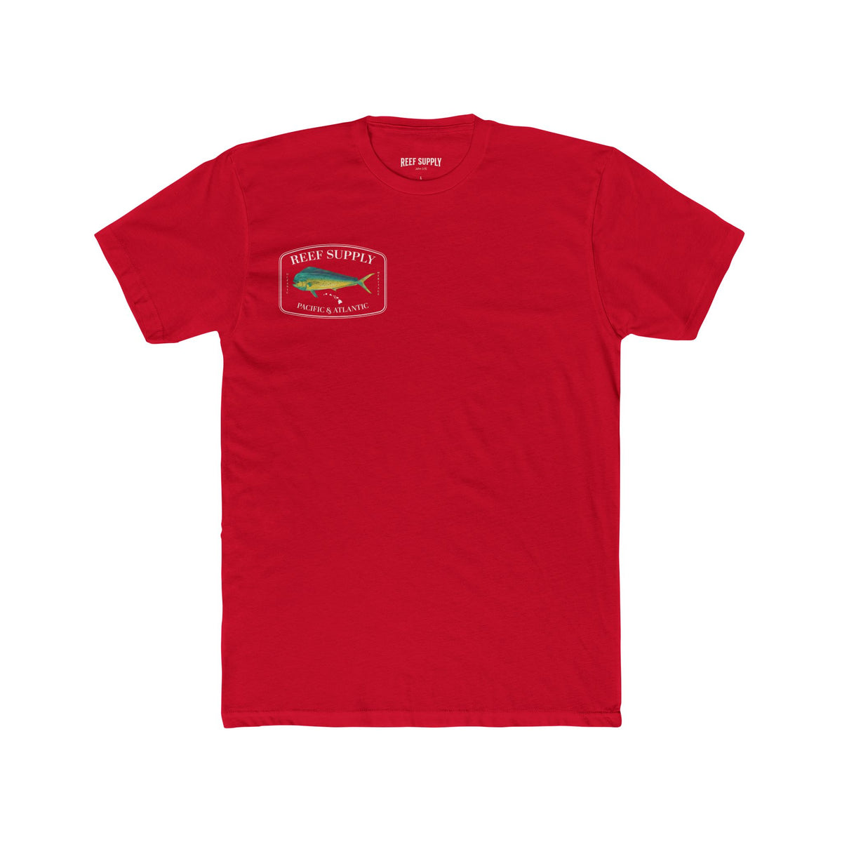 Red Reef Supply Mahi Mahi graphic t-shirt featuring a colorful fish illustration.
