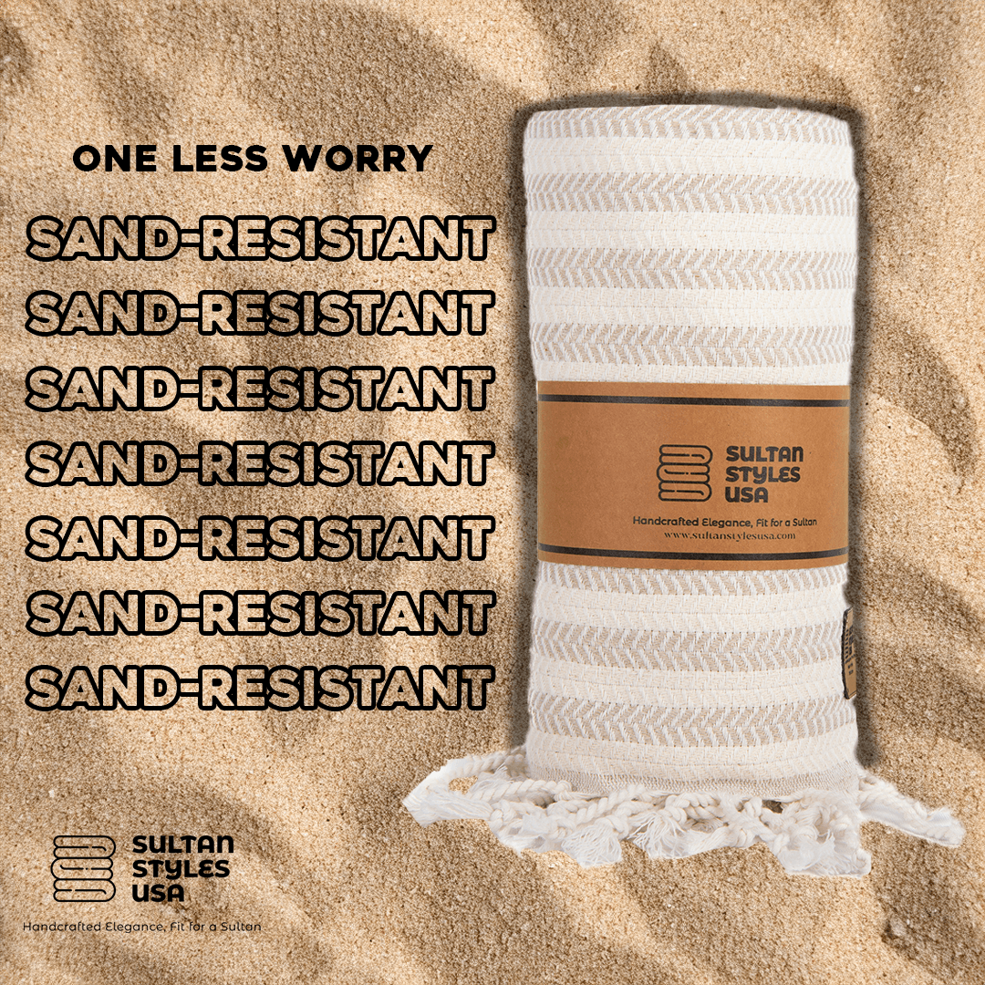 Turkish towel, lightweight, absorbent, eco-friendly, 100% cotton, sand-resistant
