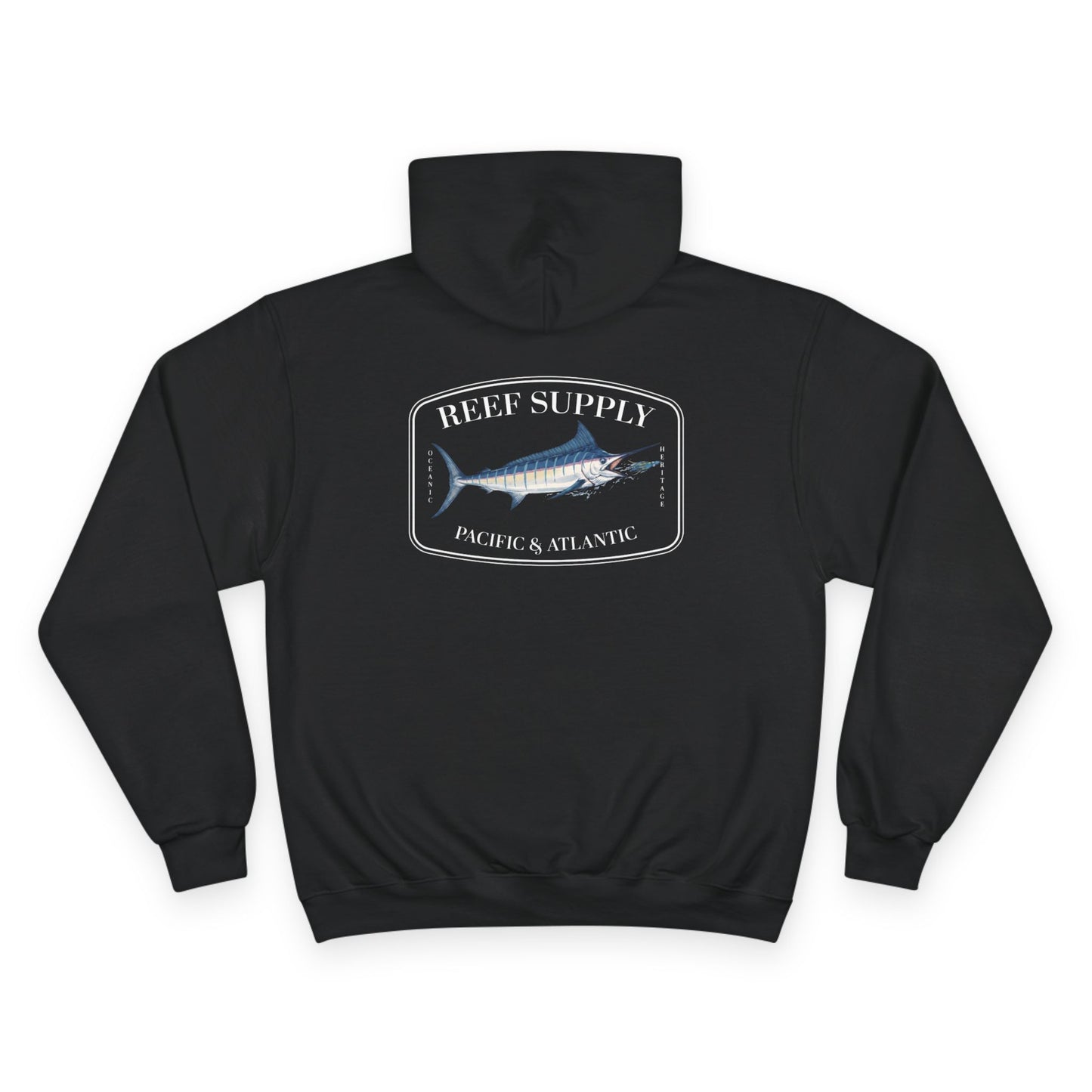 Black Champion - Reef Supply Marlin Fish Hoodie - Black
