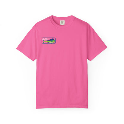 Pink Reef Supply Mahi Frenzy Tee with a colorful mahi-mahi fish logo on the chest.