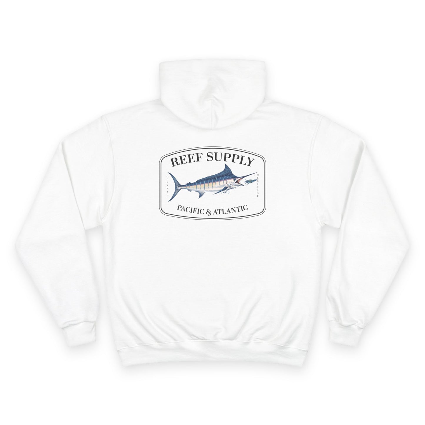 back of a white Champion - Reef Supply Marlin Fish Hoodie - white