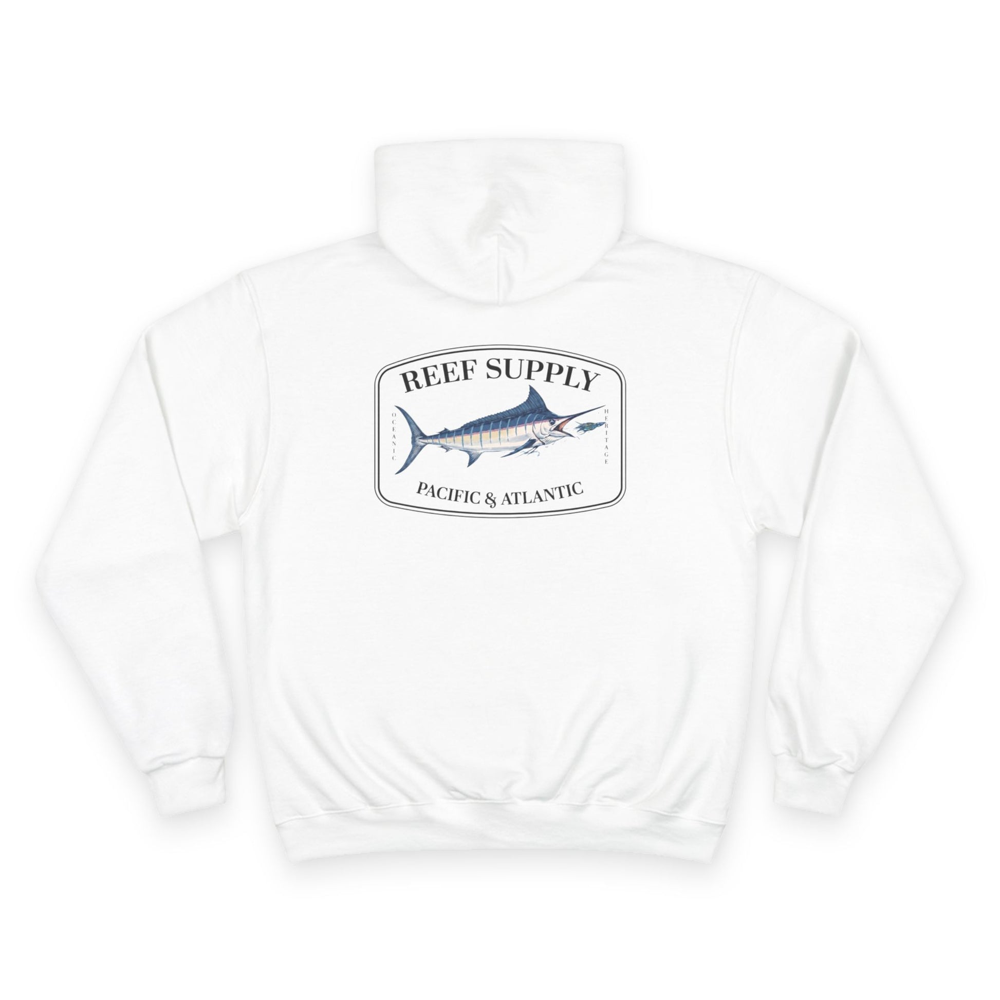 back of a white Champion - Reef Supply Marlin Fish Hoodie - white