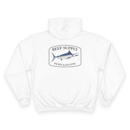 back of a white Champion - Reef Supply Marlin Fish Hoodie - white