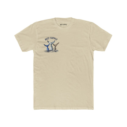 Shark Tail Crew Tee — Great White, Tiger & Mako Shark Tail Back Design
