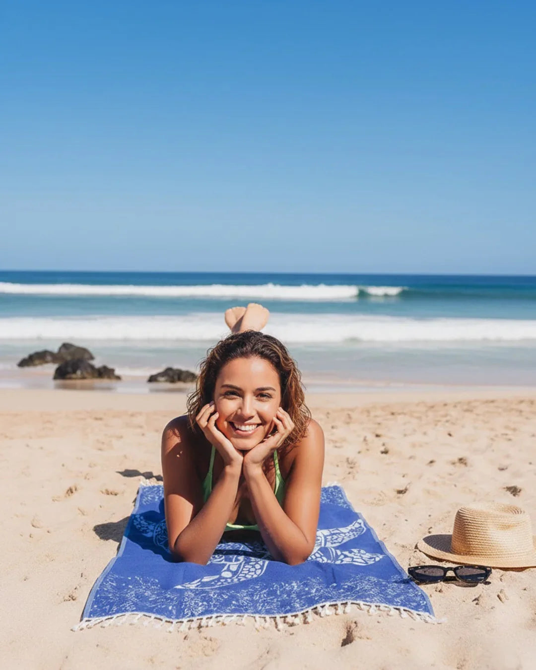 Sand Resistant Sea Turtle Turkish Beach Towel