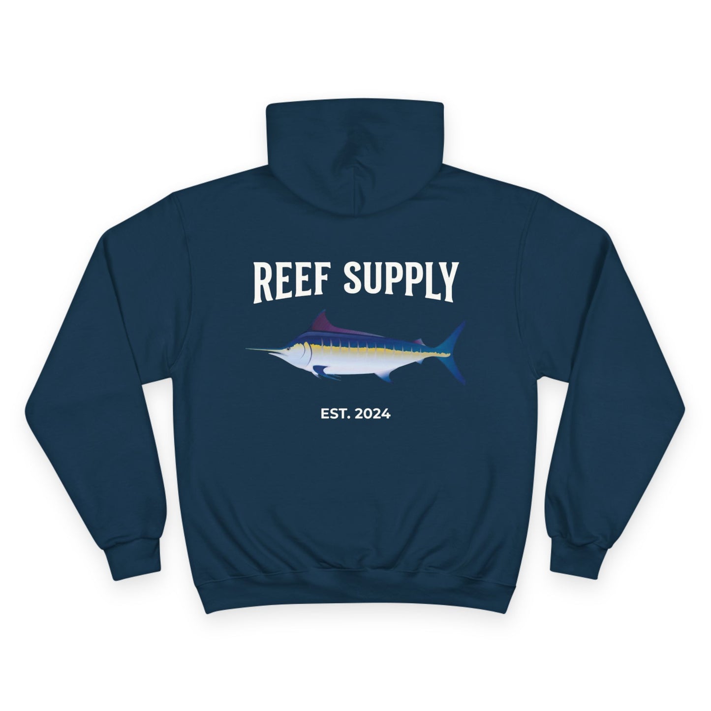 Reef Supply Hoodie — Graphic Blue Tuna Fishing Pullover