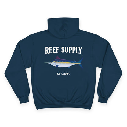 Reef Supply Hoodie — Graphic Blue Tuna Fishing Pullover