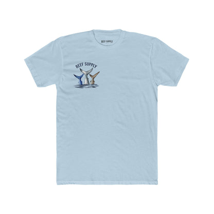 Shark Tail Crew Tee — Great White, Tiger & Mako Shark Tail Back Design