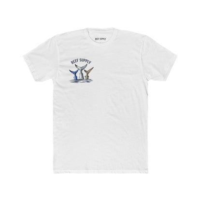 Shark Tail Crew Tee — Great White, Tiger & Mako Shark Tail Back Design