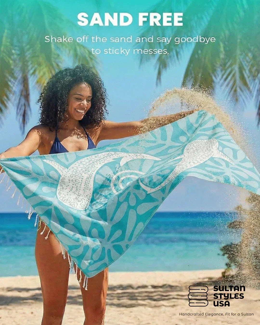 Sand Resistant Whale Shark Turkish Beach Towels 