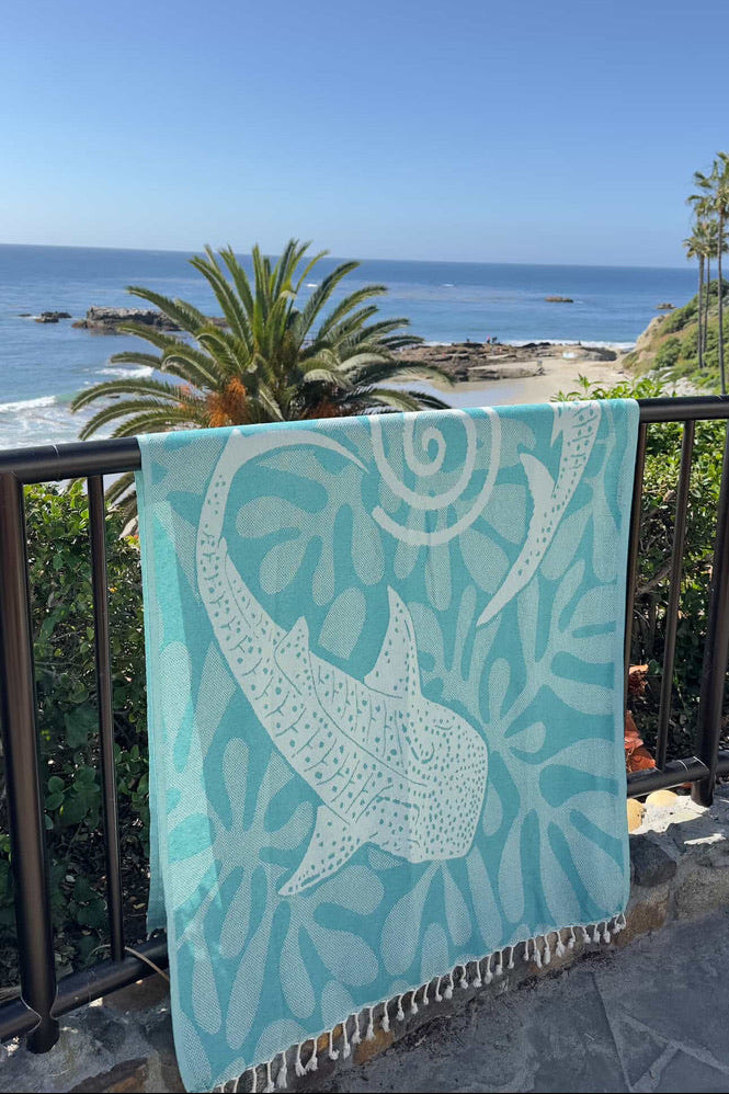 Sand Resistant Whale Shark Turkish Beach Towel